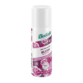 Batiste cans on bathroom shelf with towel, subtle scent and everyday use