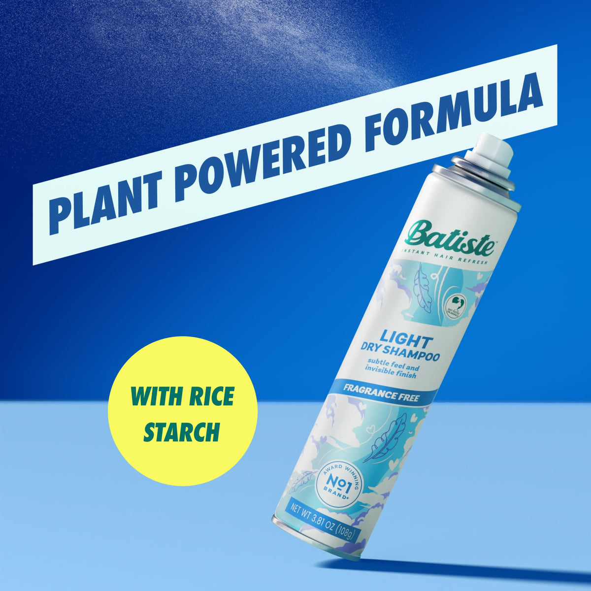 Batiste label details highlighting plant-powered, clean ingredients