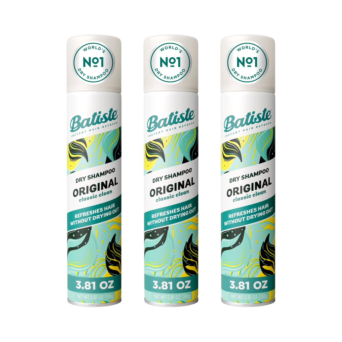 Batiste bottle front packaging shows brand and original scent, fast refresh benefit