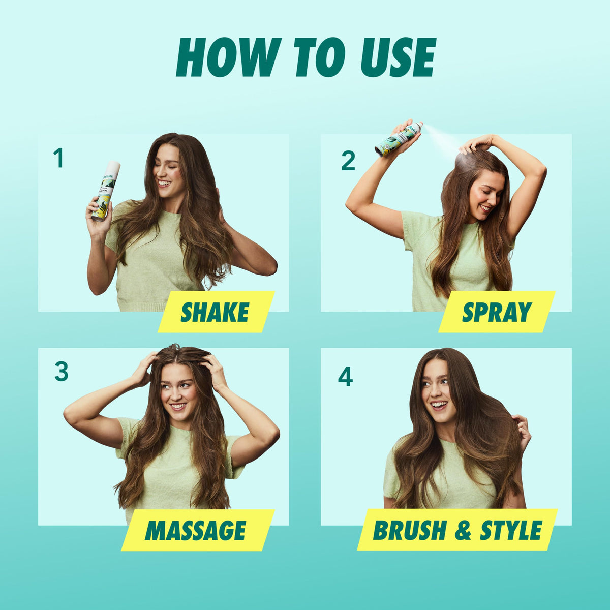 Label ingredients panel on Batiste emphasizing no sulfates or parabens benefit