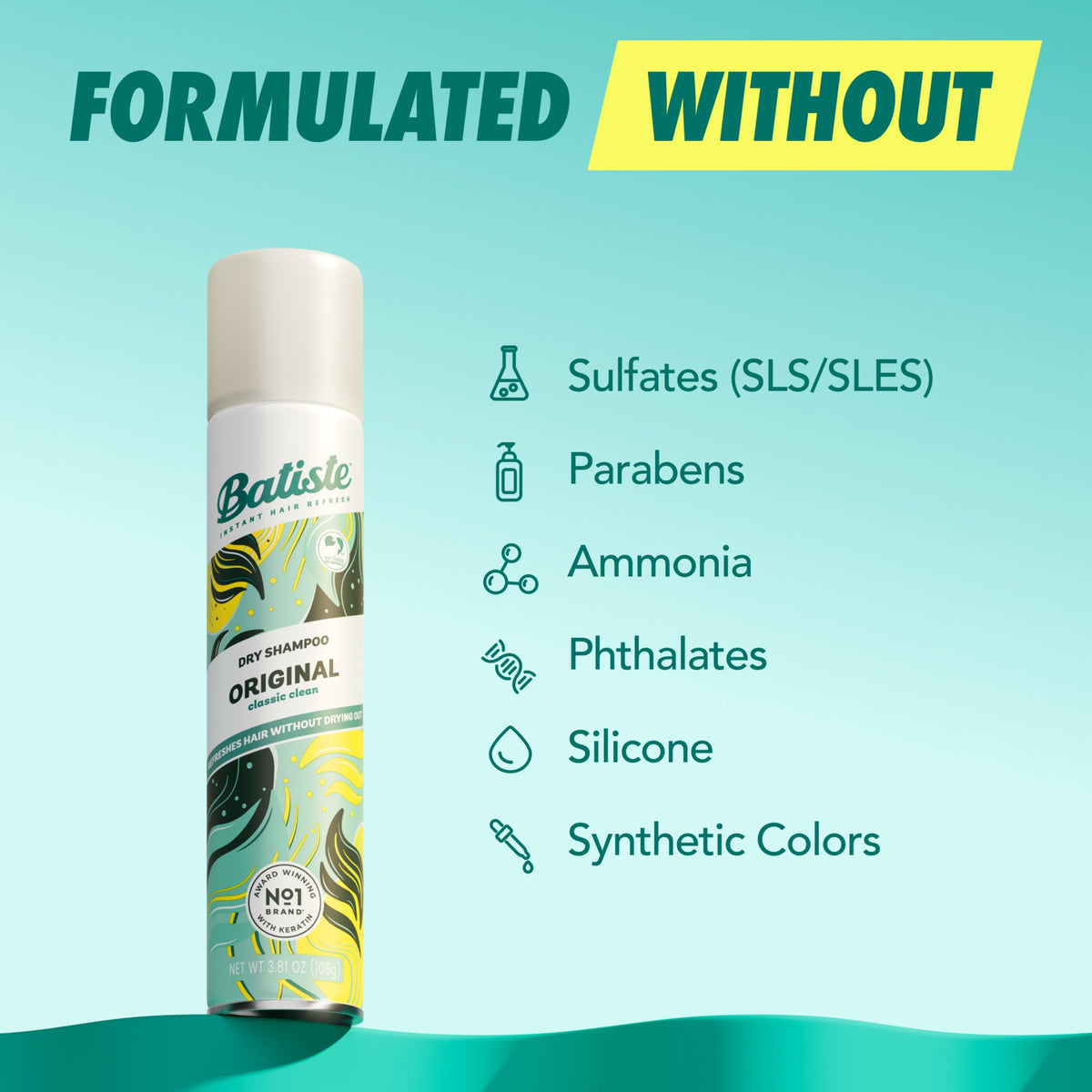 Batiste spray in action on hair delivering oil absorption and volume benefit