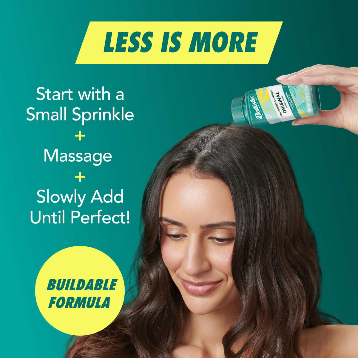 Batiste powder texture macro showing fine absorbent particles for oil control