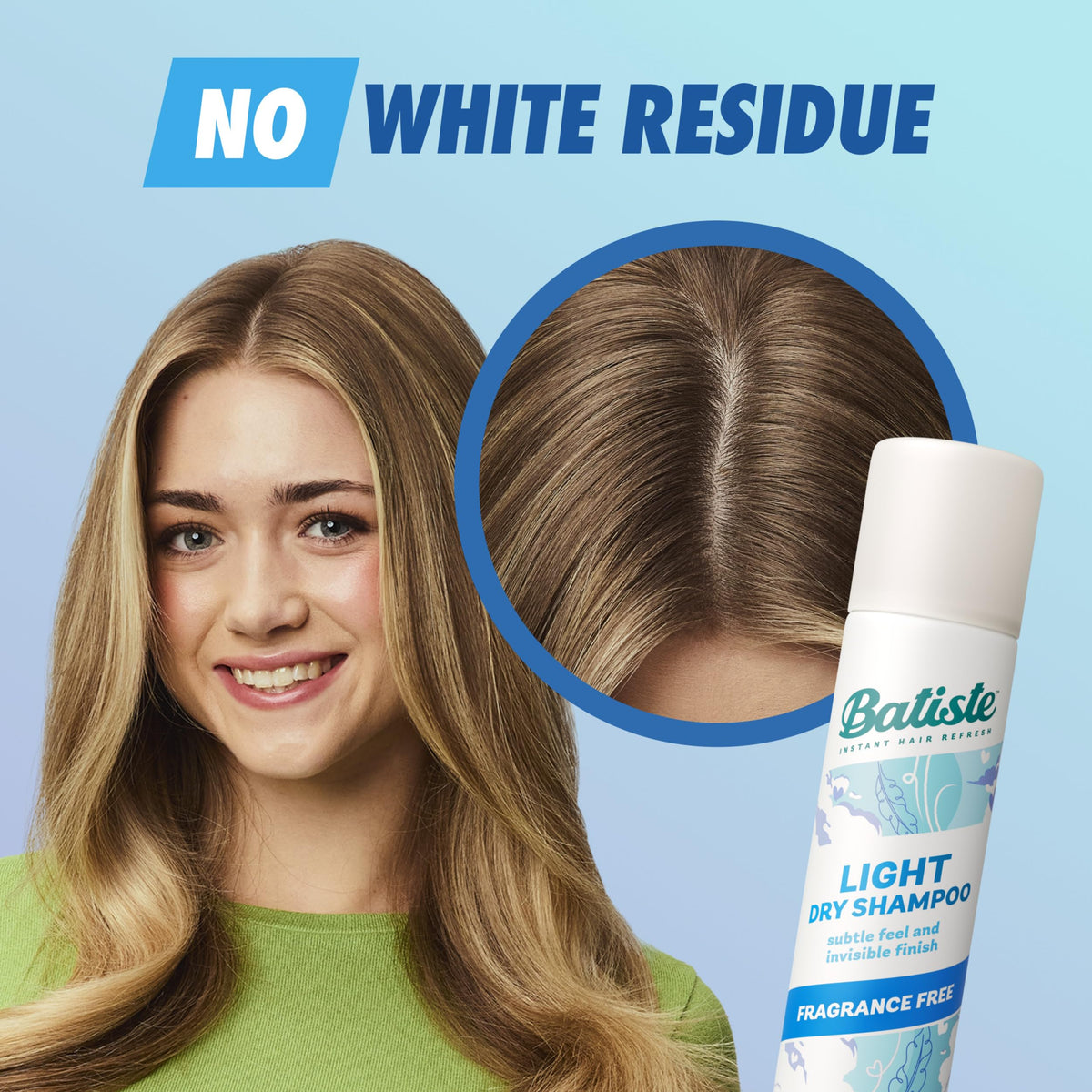 Batiste applied at roots to absorb oil and add volume