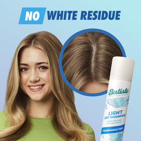 Batiste applied at roots to absorb oil and add volume
