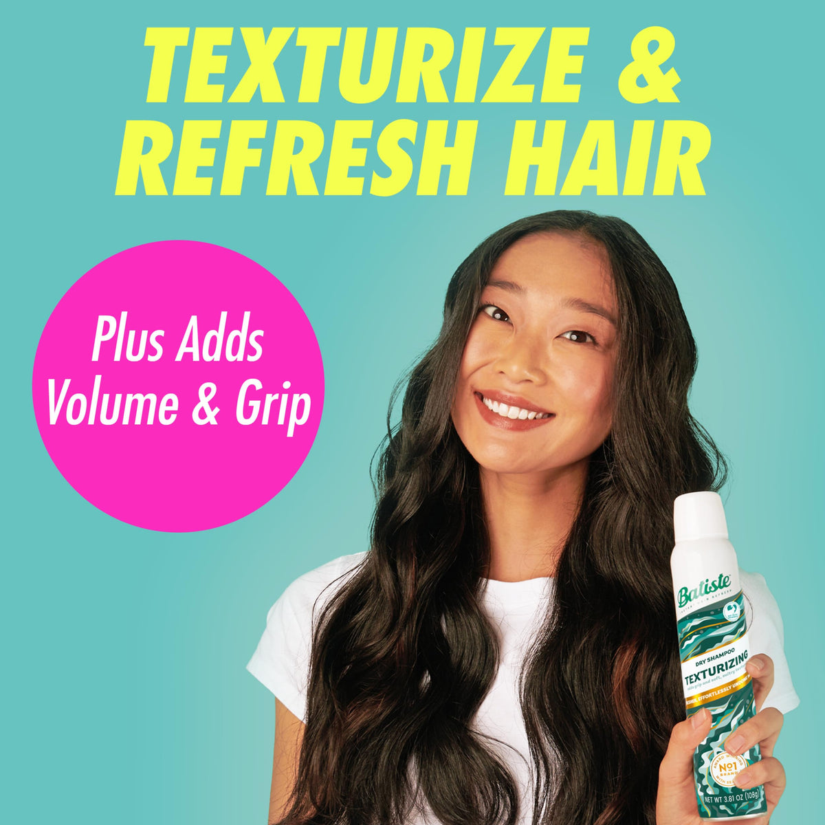 Batiste texture close-up on hair strands adding matte grip and volume