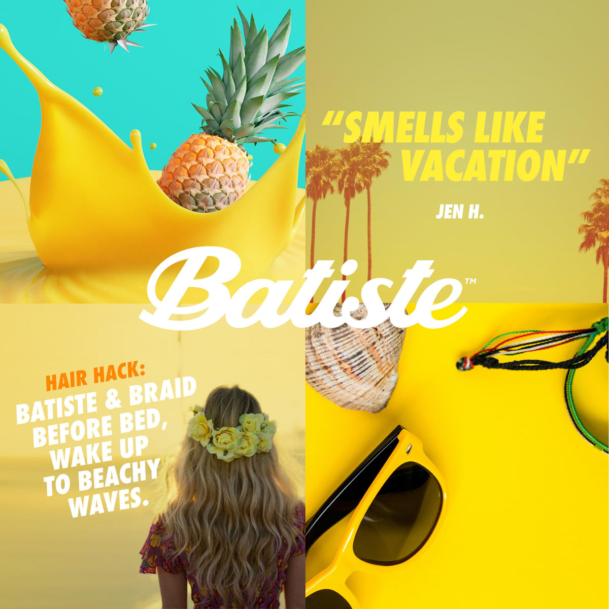 Batiste before and after texture in hair showing added volume and body