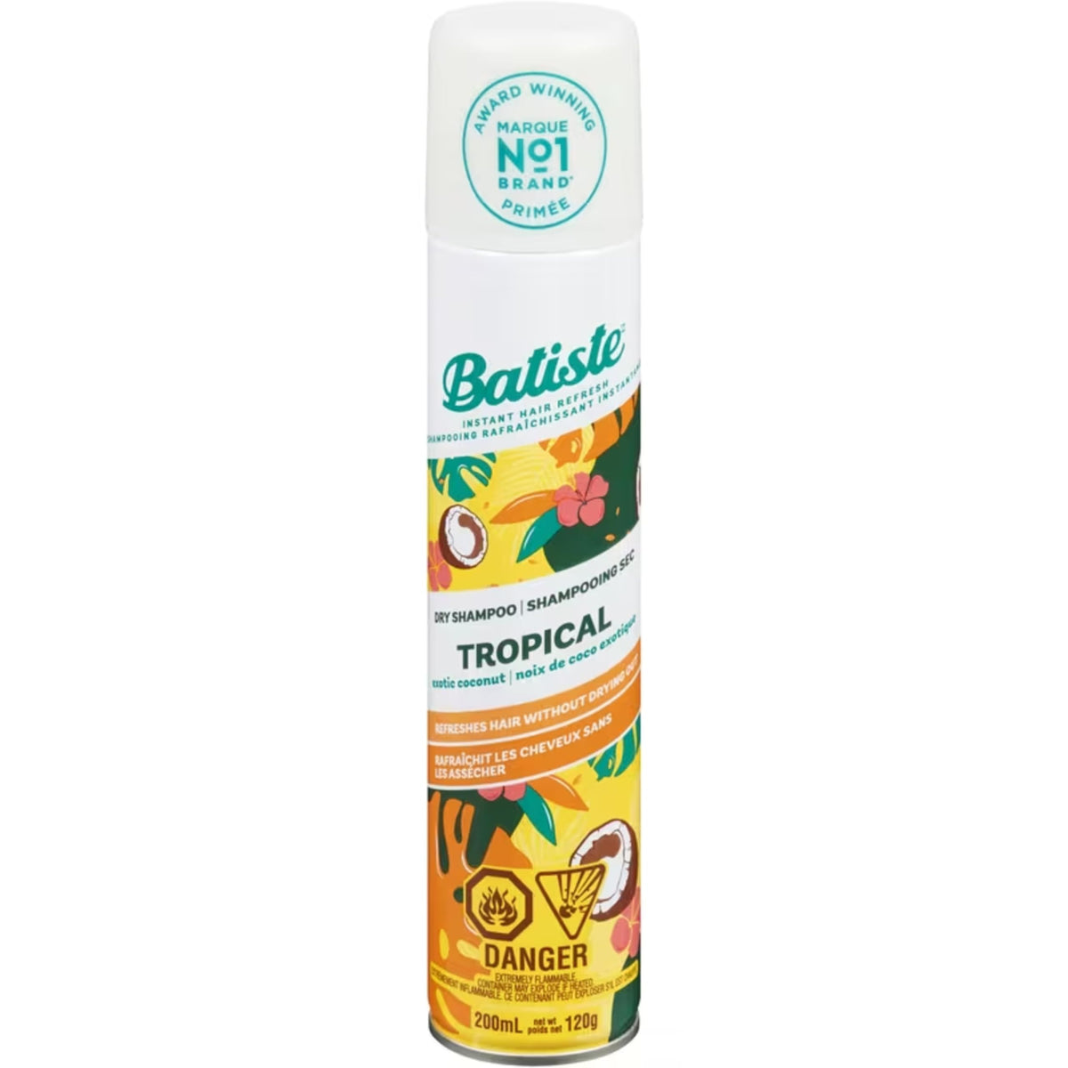 Batiste front can showing tropical packaging and quick refresh benefit