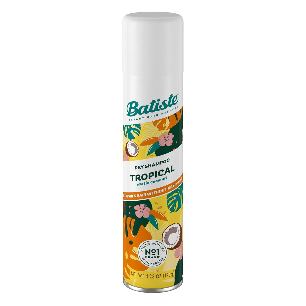 Batiste spray action in mid-air demonstrating quick oil absorption