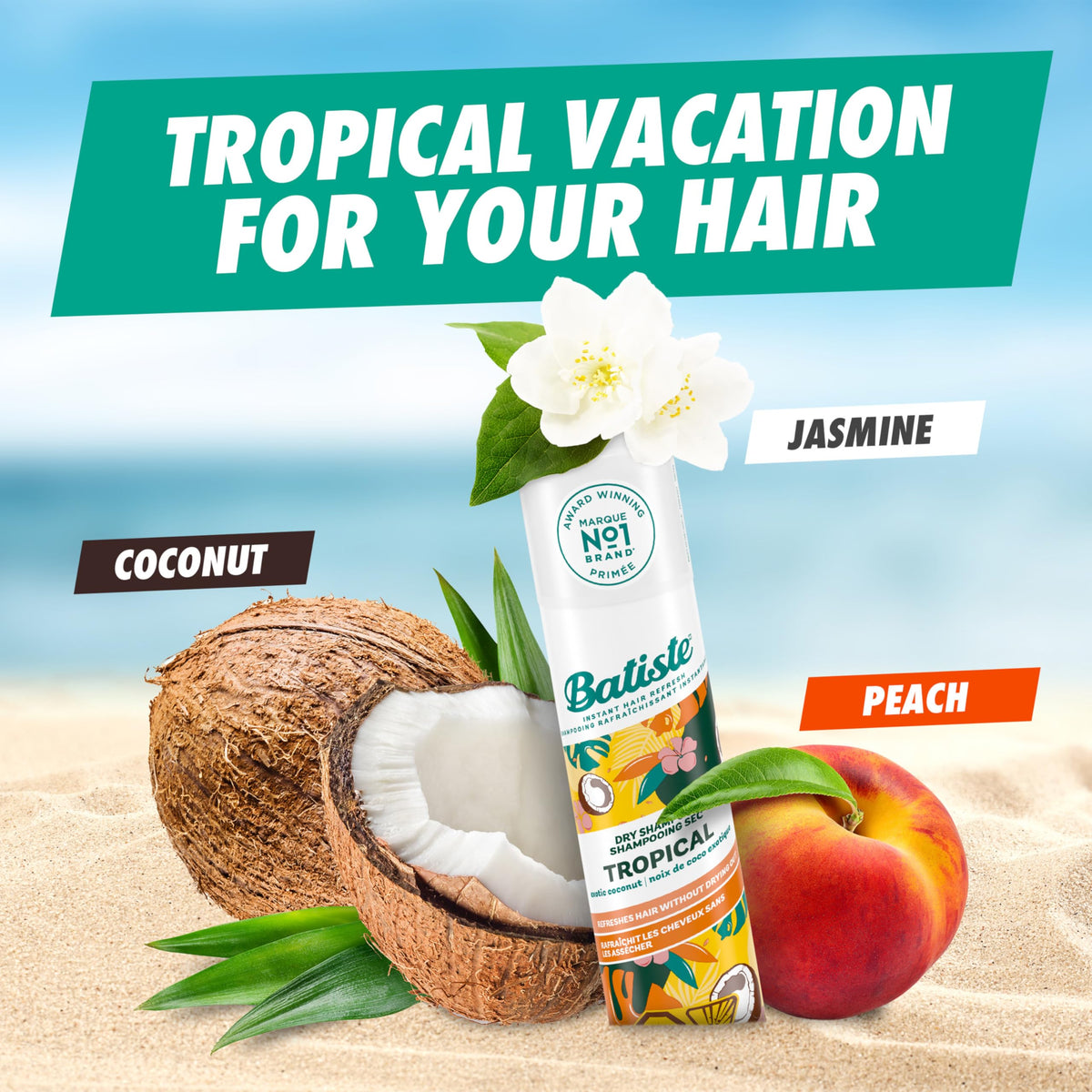 Batiste spraying at roots showing oil absorption and instant texture