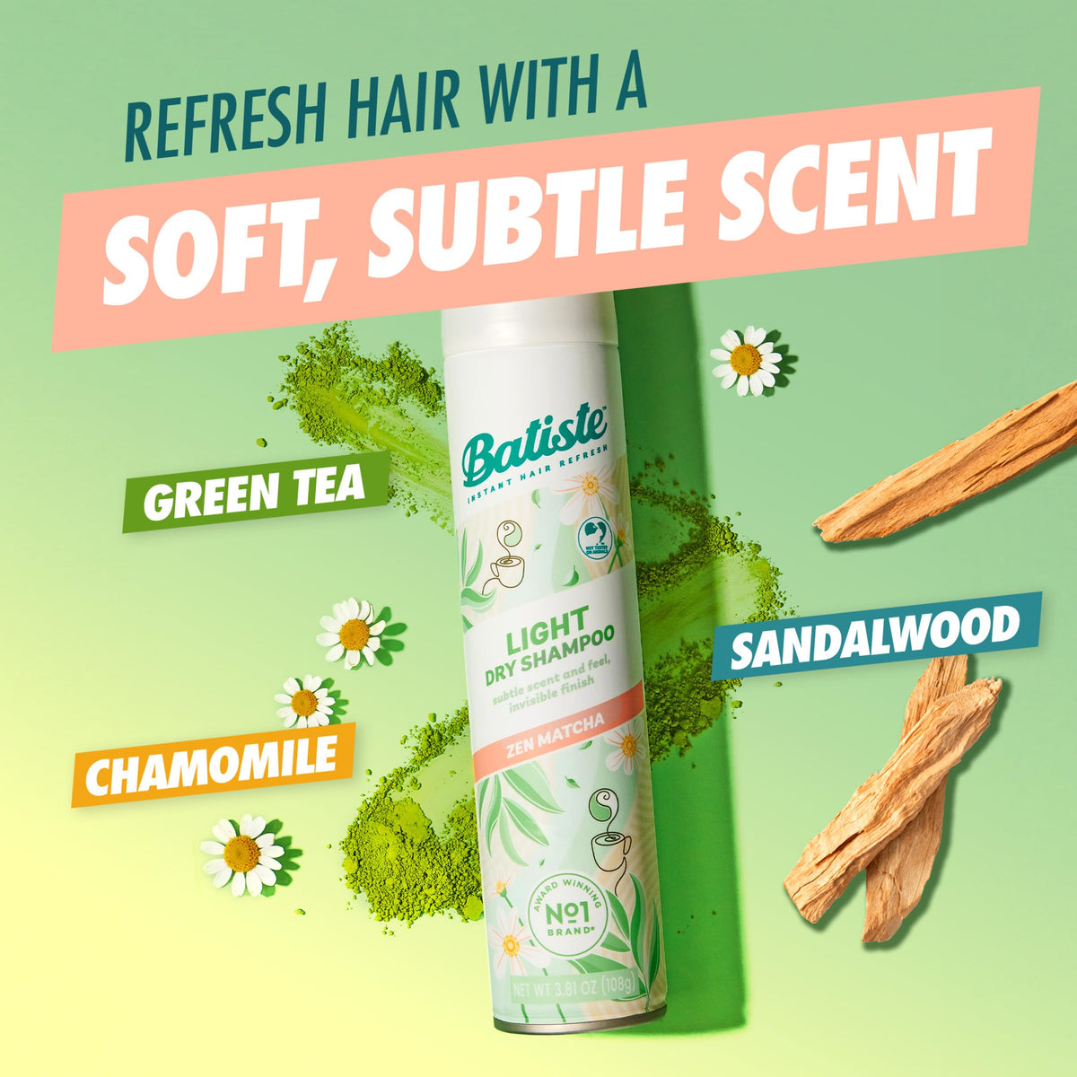 Batiste mist close-up illustrating fine spray that evenly absorbs oil