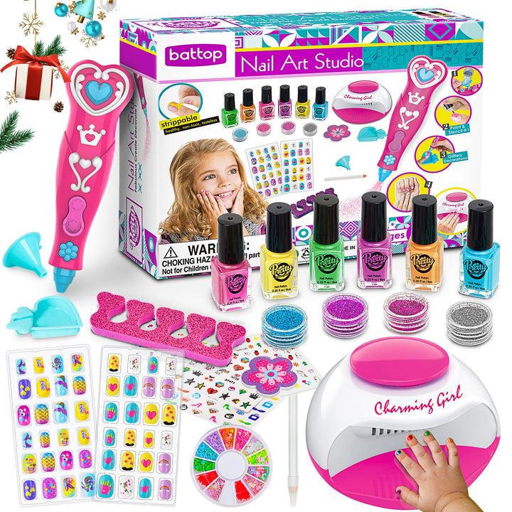 BATTOP front packaging showing full kids nail kit, great gift presentation