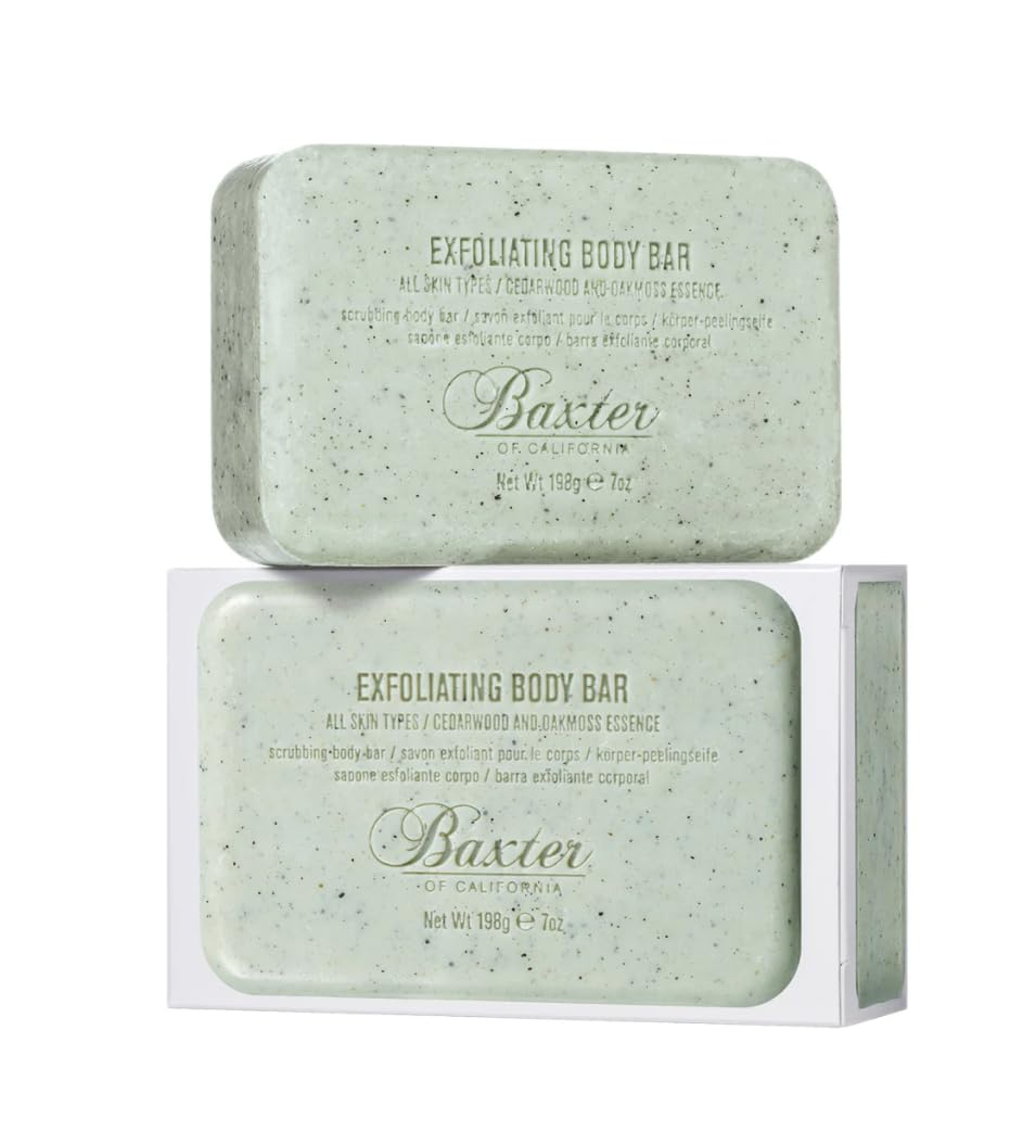 Baxter of California front packaging showing bar and scent benefits