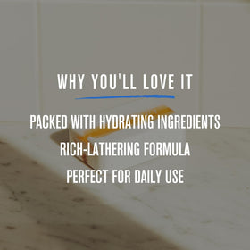 Baxter of California rich lather on sponge in shower, cleanses while preserving skin moisture