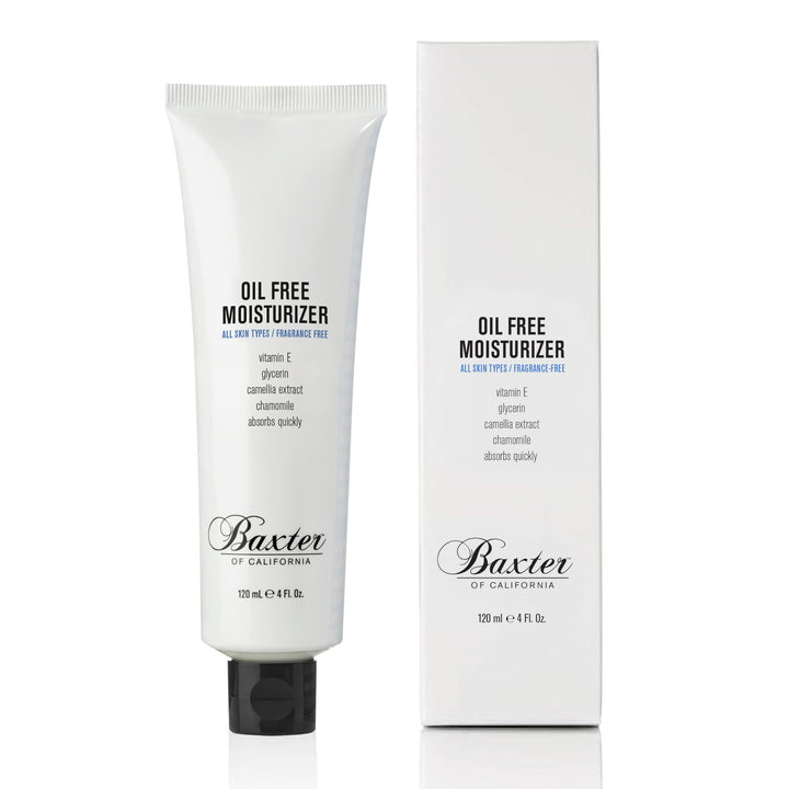 Baxter of California moisturizer jar front view showing clean packaging and travel-friendly size
