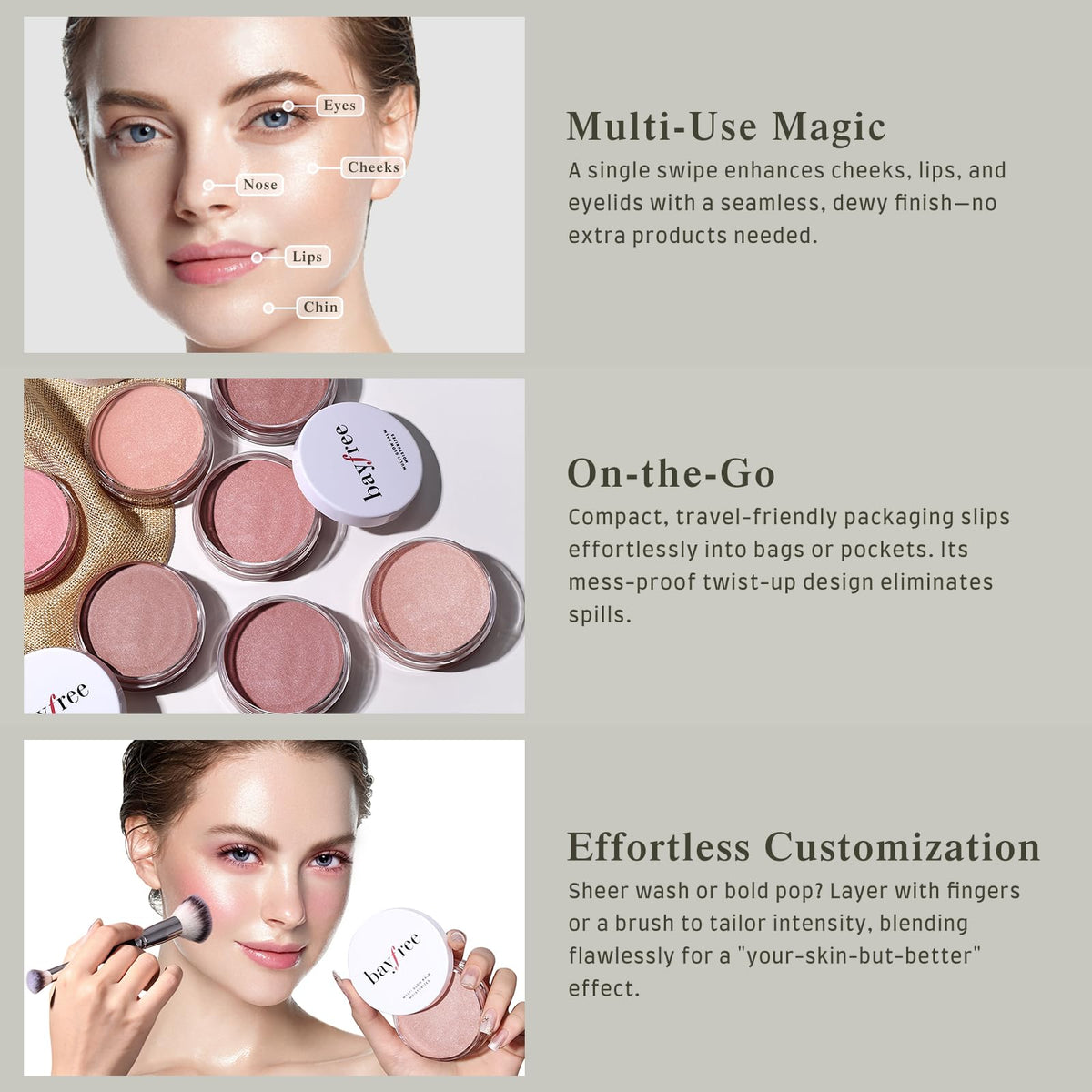 bayfree cheeks before and after illustrating natural dewy radiance