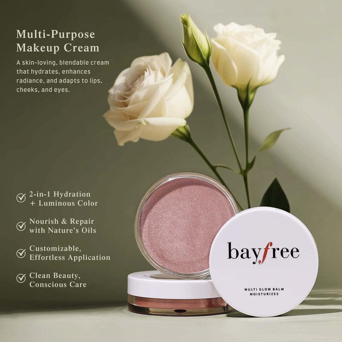 bayfree ingredients close-up highlighting shea butter coconut and castor oil benefits