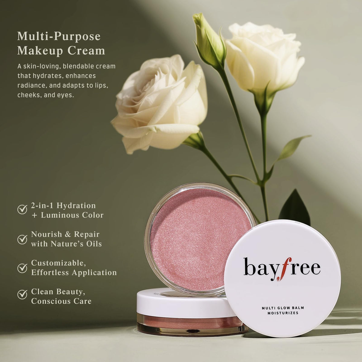 bayfree close-up of balm surface highlighting smooth pigment