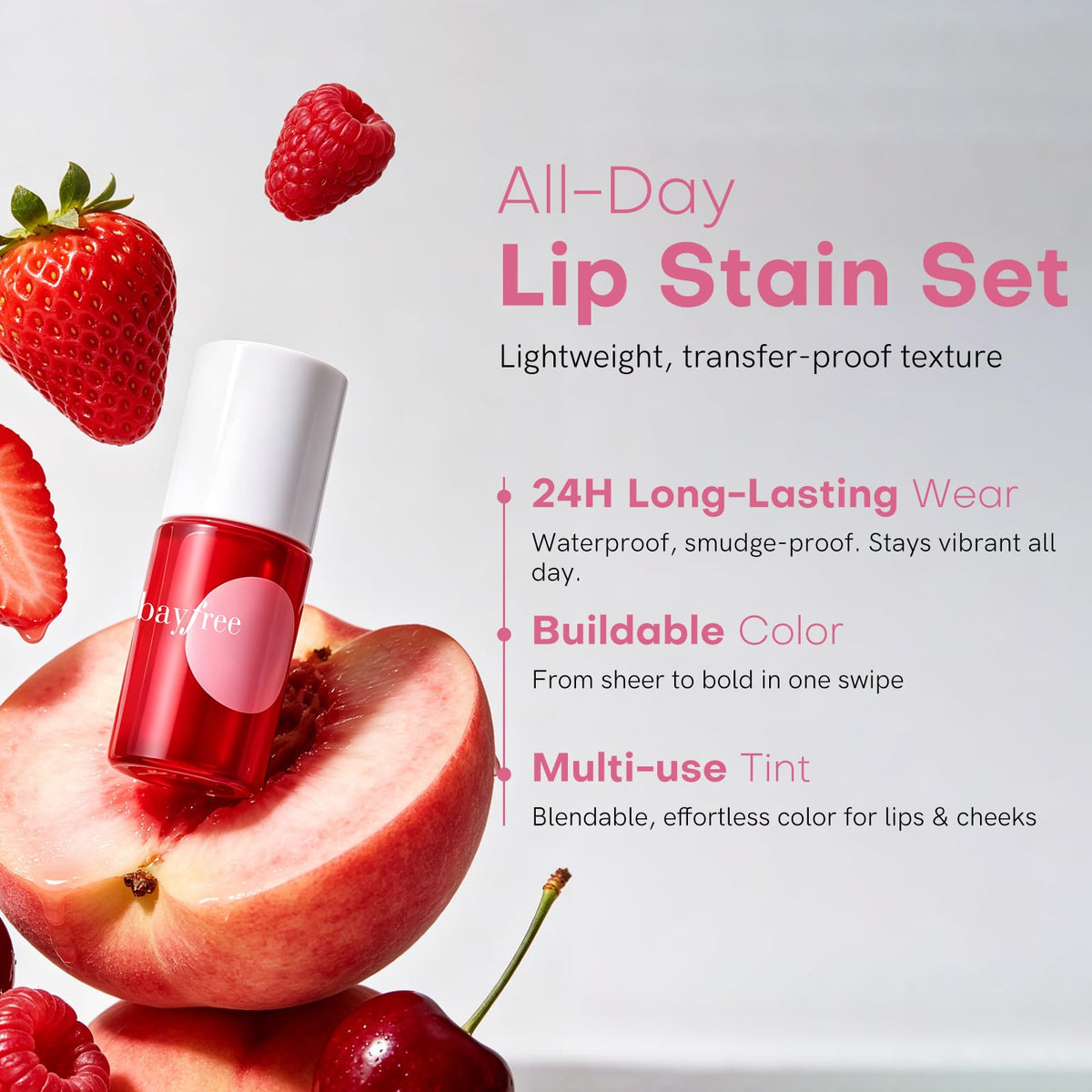 bayfree close-up of liquid texture highlighting smooth, buildable pigment