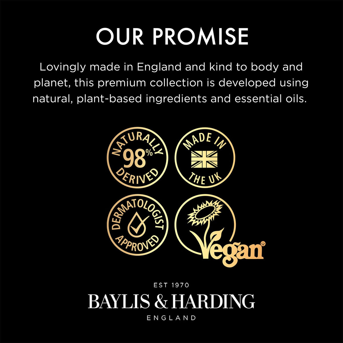 Baylis & Harding display of patchouli oregano lemon extracts used for natural scent