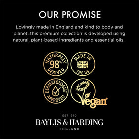 Baylis & Harding display of patchouli oregano lemon extracts used for natural scent