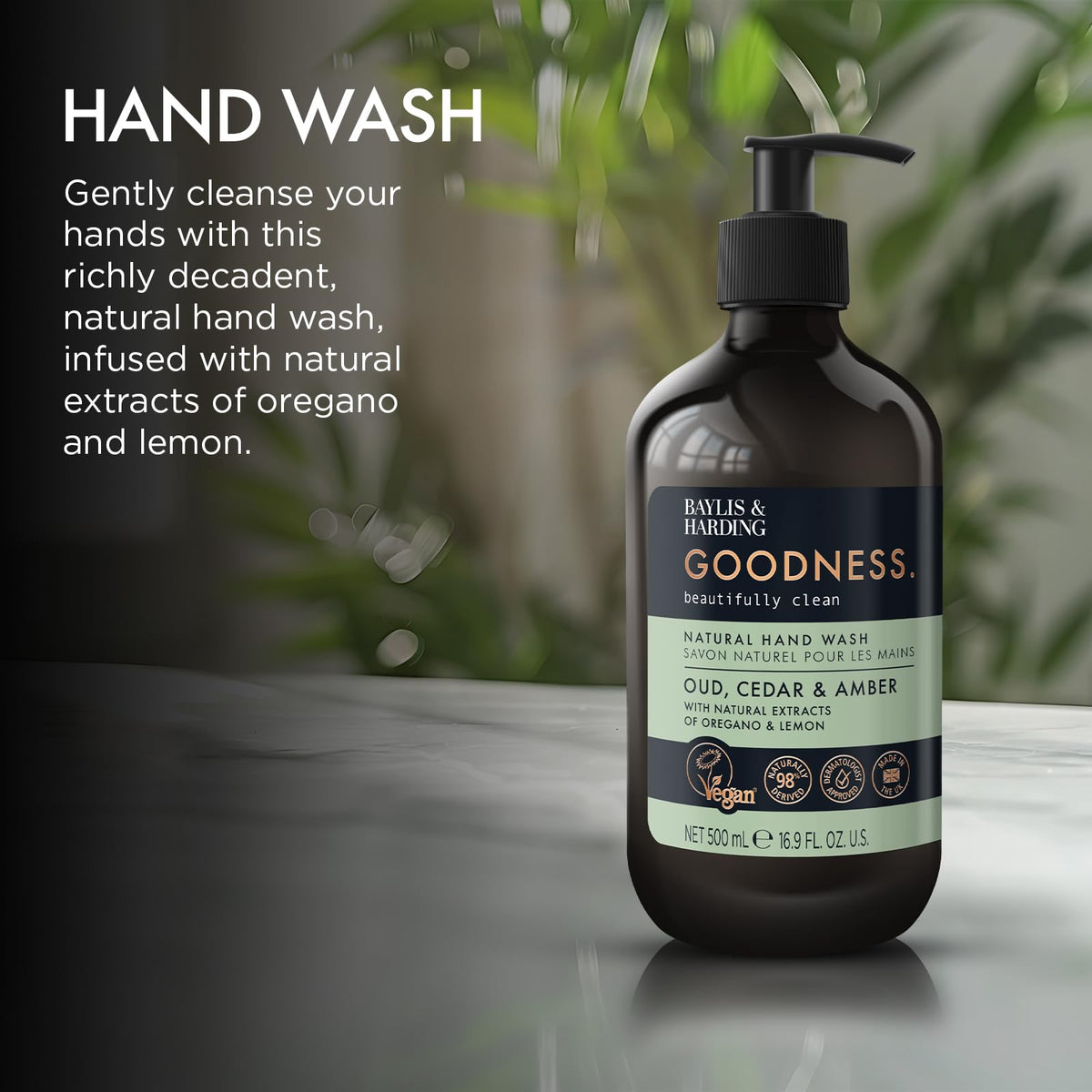 Baylis & Harding creamy foam texture on hand showing gentle cleanse and soft feel