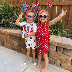 BBPOOL American flag headband detail highlighting bold colors for standout party photos