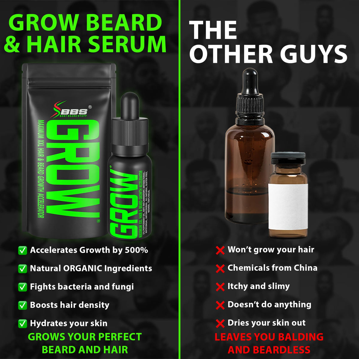 BBS BEST BEARD STUFF lifestyle image showing fuller-looking beard after consistent use