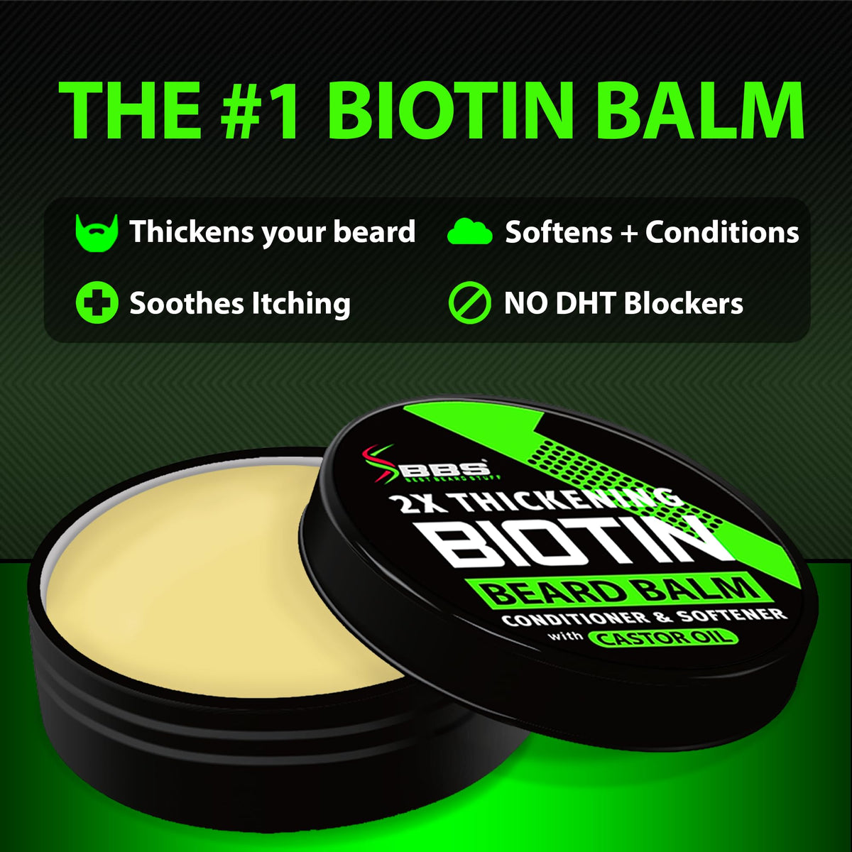 BBS BEST BEARD STUFF serum dropper delivering precise doses for targeted patch treatment