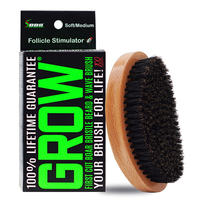 BBS BEST BEARD STUFF full brush front view shows premium finish and grip