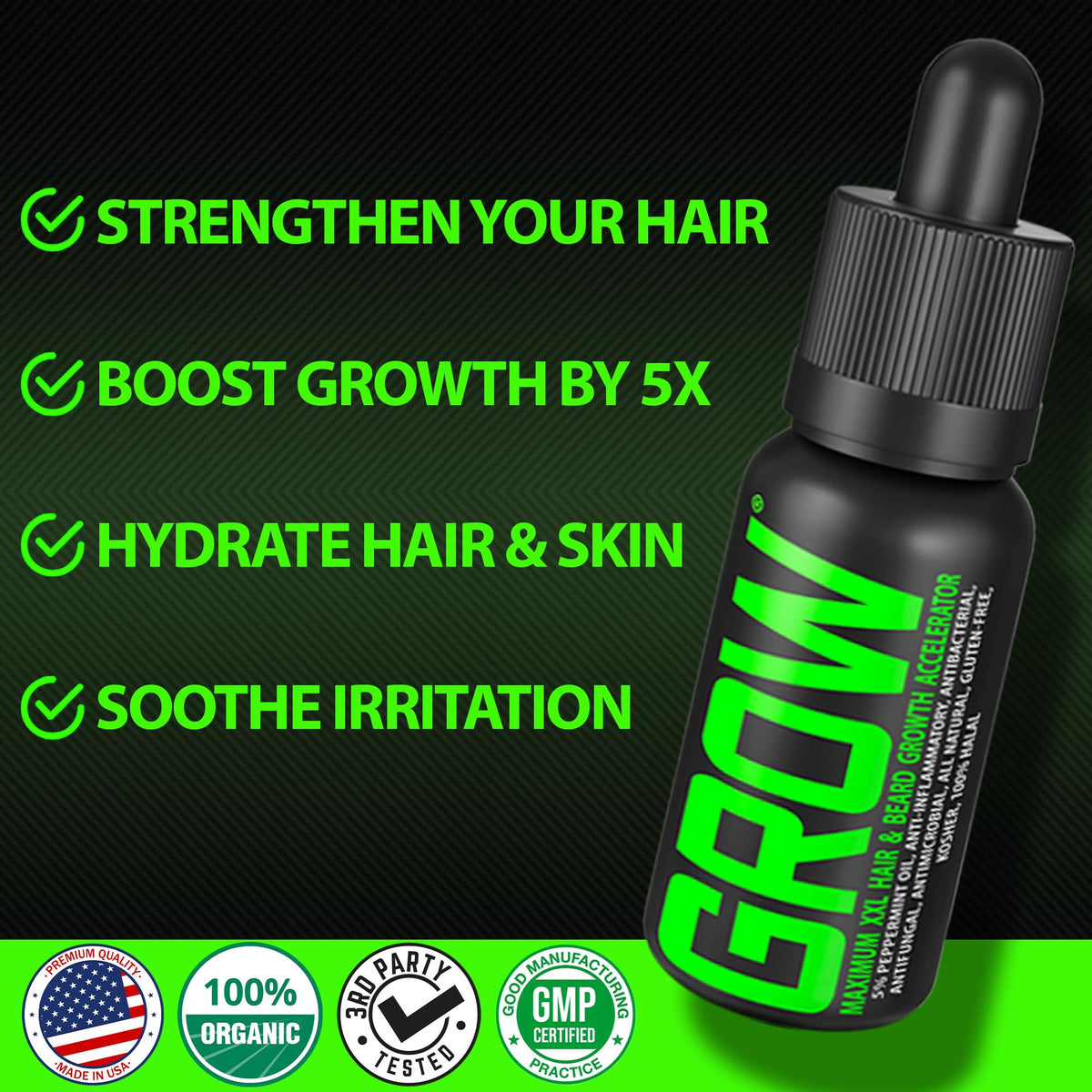 BBS BEST BEARD STUFF label detail highlighting formulation and clear usage information benefit