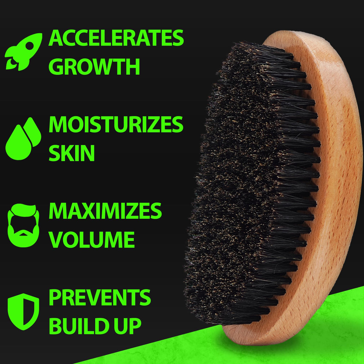 BBS BEST BEARD STUFF wooden handle detail offering ergonomic palm comfort