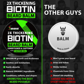 BBS BEST BEARD STUFF with meadowfoam and castor oil imagery, highlighting nourishing oils