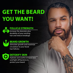 BBS BEST BEARD STUFF side label with ingredients list, reassuring natural oil benefits