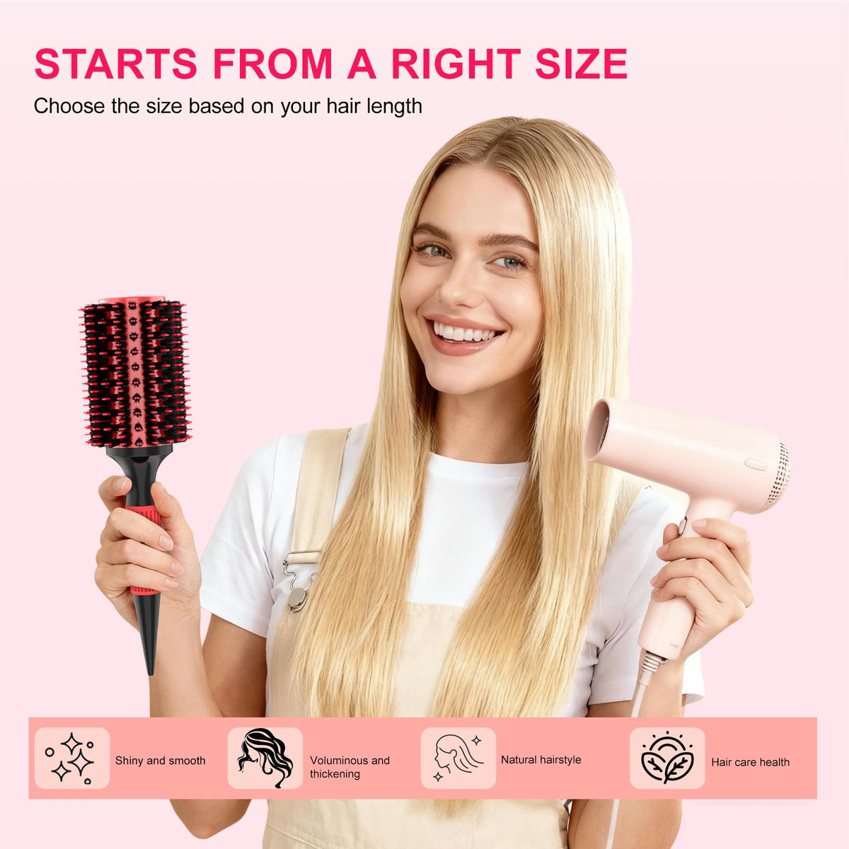 BBV wooden ergonomic handle with rubber grip reduces hand fatigue while styling