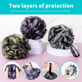 BCKENEY loofah producing rich foam with body wash for efficient cleansing