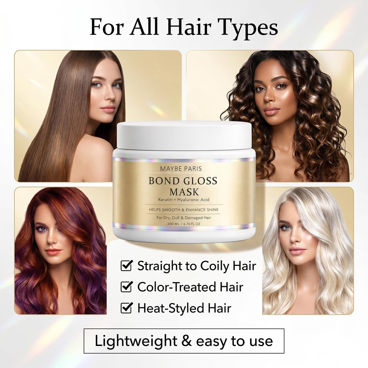 BCYXLR label close-up showing hydrolyzed keratin and hyaluronic acid for strengthening