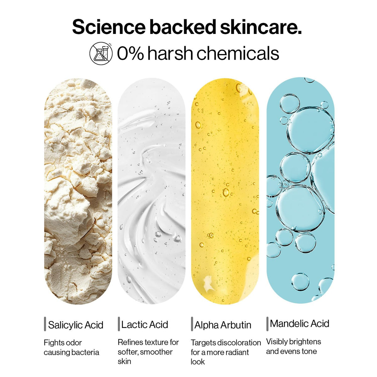 Be Bodywise deodorant texture drop highlighting gentle exfoliant feel