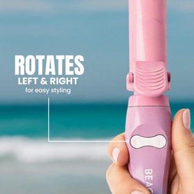 Beachwaver B1 ceramic barrel close-up highlighting smooth finish for even heat