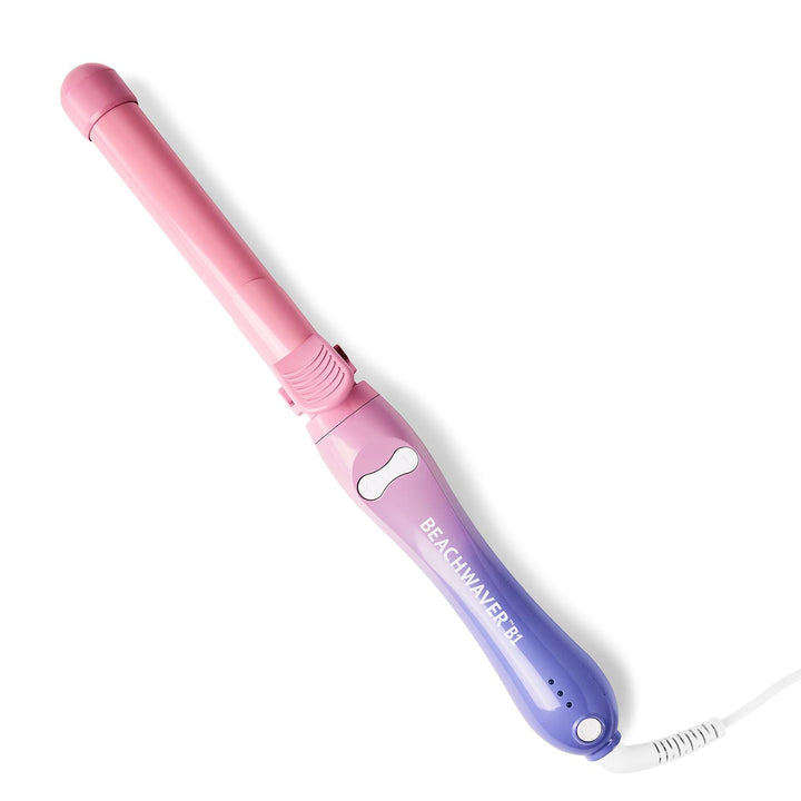 Beachwaver B1 front view in Pink Sunset showing sleek design and instant use benefit