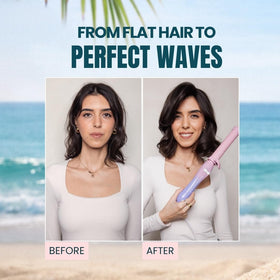 Beachwaver ceramic barrel close-up demonstrating smooth surface for even heat and reduced frizz