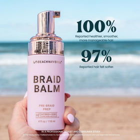 Beachwaver braid balm before and after braid showing smoother results