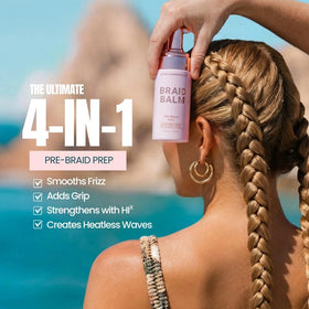 Beachwaver braid balm foam dispensed on palm for easy application