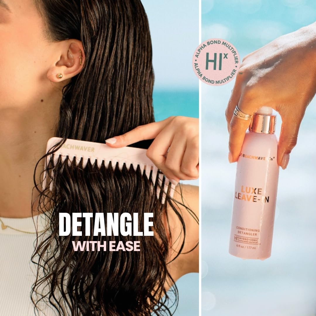 Beachwaver ingredient label close-up highlighting HIx Bond Multiplier and vegan formulation