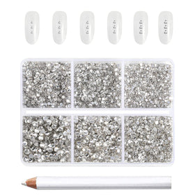 BEADSLAND box front showing 7200 clear rhinestones and organized compartments for easy use