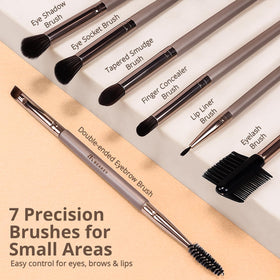 BEAKEY brush applying foundation to face for even streak-free coverage