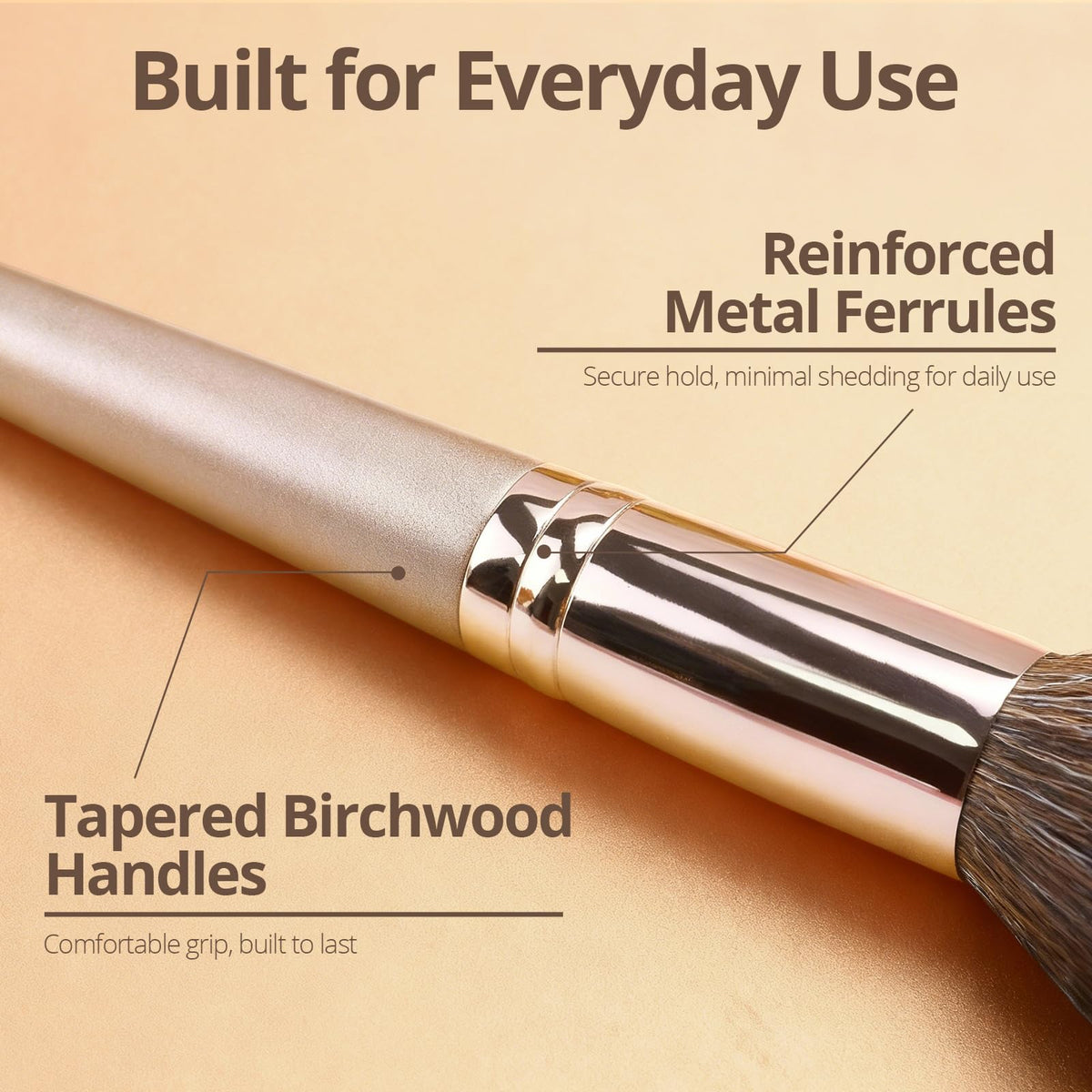 BEAKEY arranged eye brushes illustrating precise crease and shadow blending