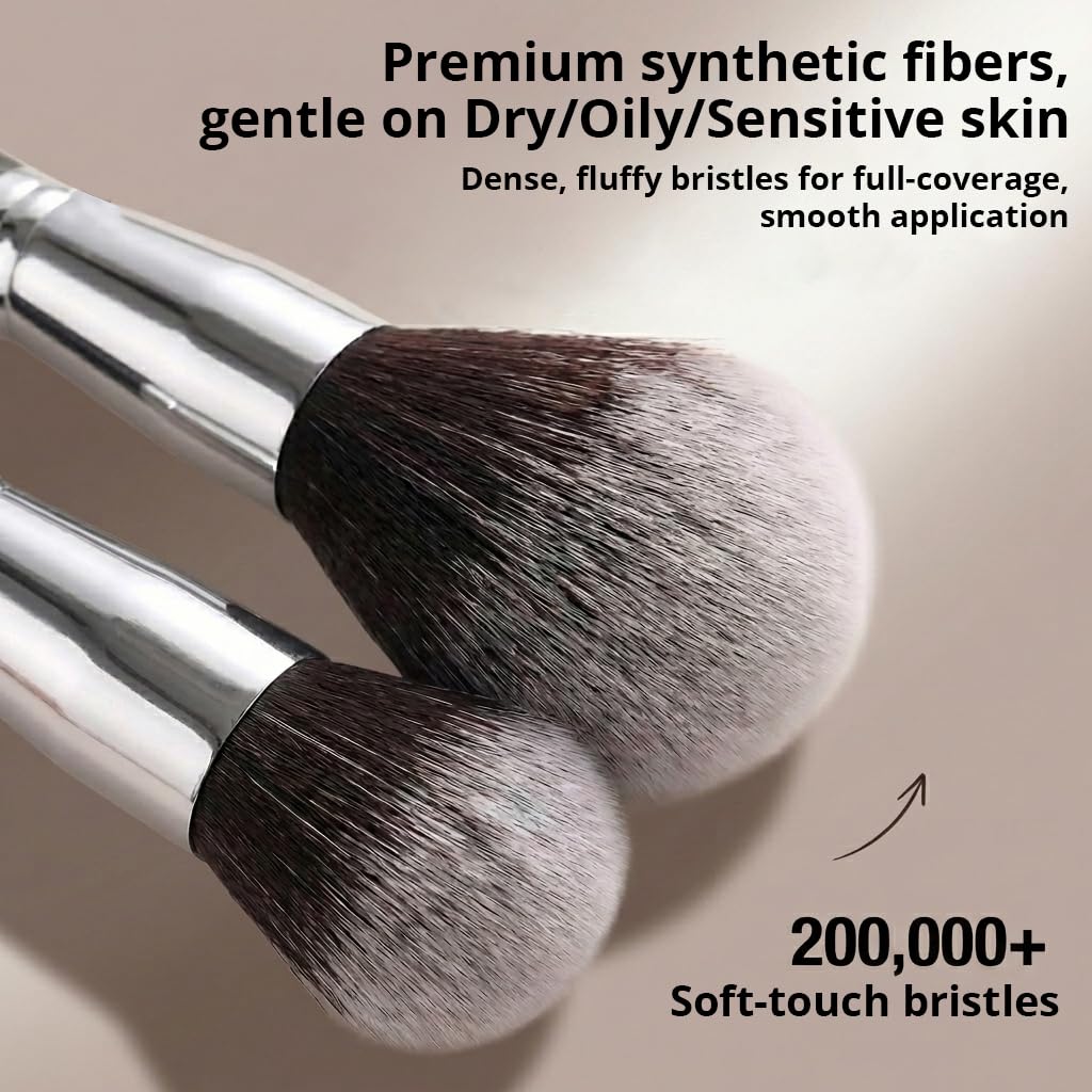 BEAKEY selection of eyeshadow brushes organized to show blending and precision benefits