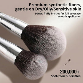 BEAKEY selection of eyeshadow brushes organized to show blending and precision benefits