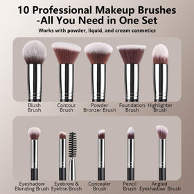 BEAKEY close-up of dense foundation brush delivering even streak-free coverage