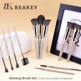 BEAKEY brushes on bathroom vanity styled to show gift-ready presentation